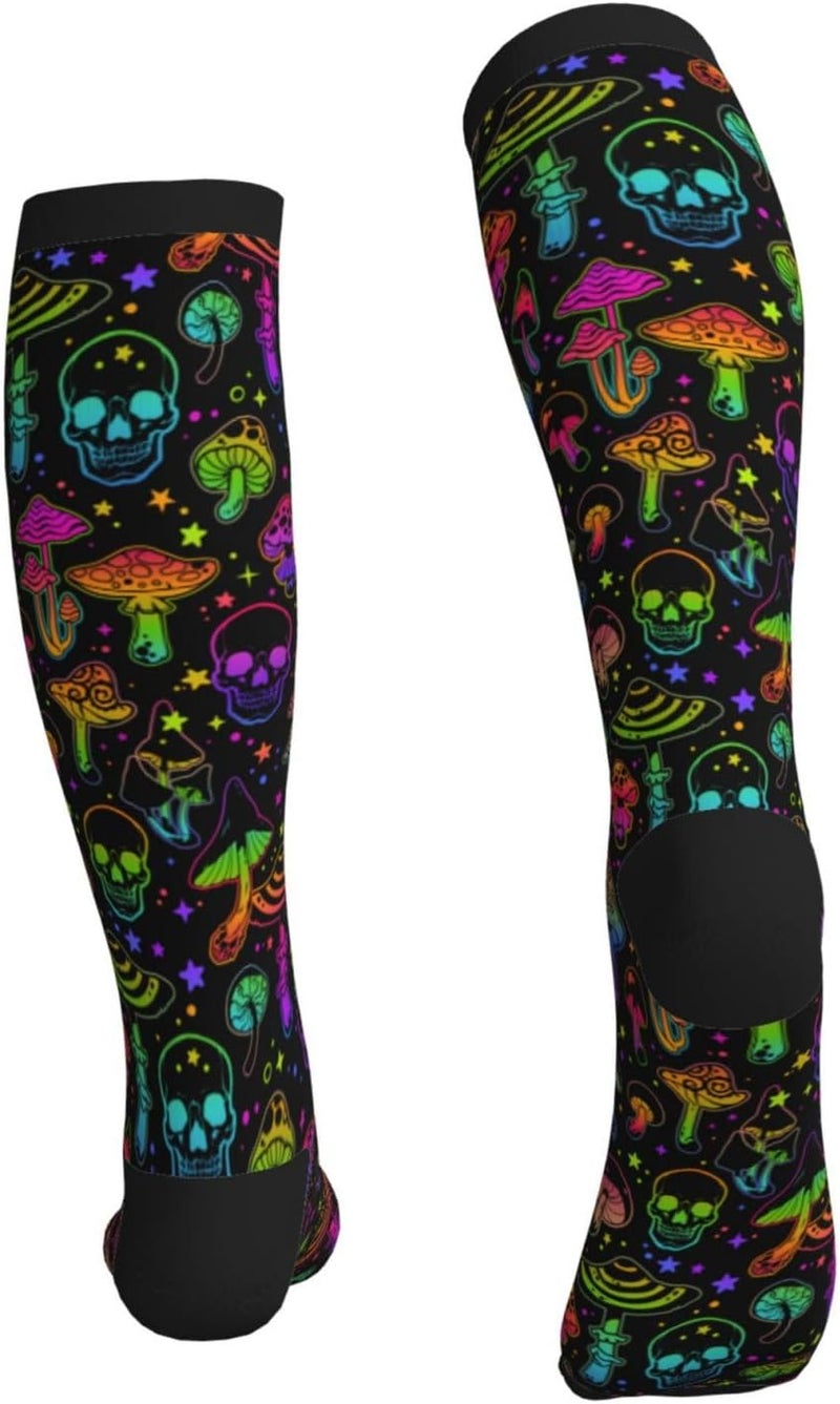 Figtihw Tie Dye Compression Socks Knee High Support Socks For Women Men Running Athletic Hiking - Image 4